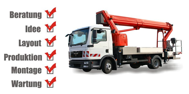 Full Service LKW Lieferung Montage Steiger