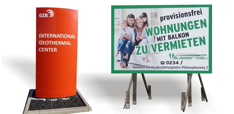 Stelen Pylone Schilder Bauschilder Standschilder